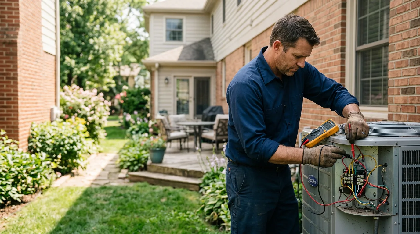 HVAC technician working near Burdett, NY